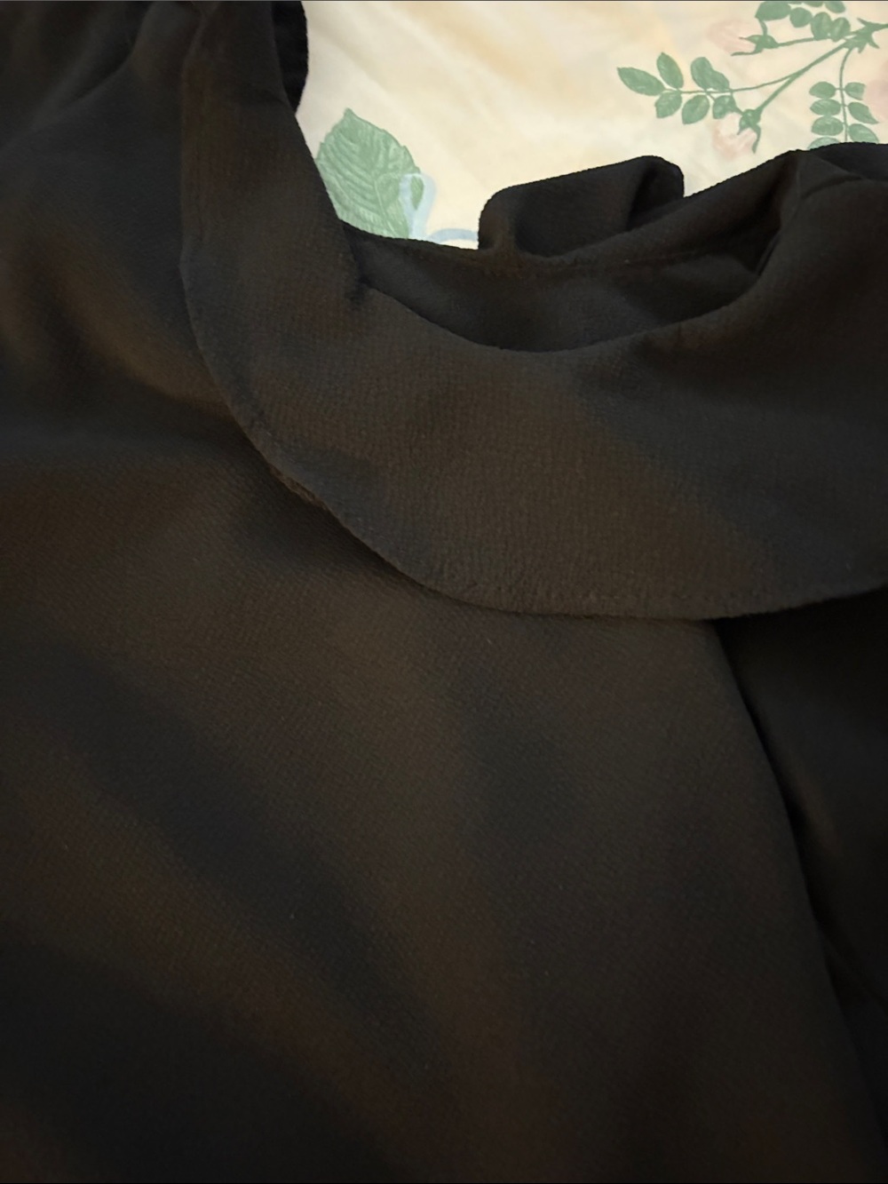 Umgee Black Ruffle Cold Shoulder Blouse - Picture 4 of 4